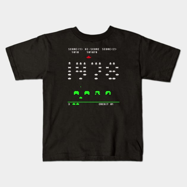 1978 Space Invaders Kids T-Shirt by ZombieMedia